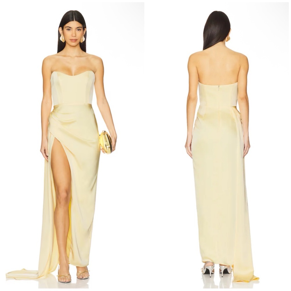 Katie May Bita Gown in Butter Yellow Size XS